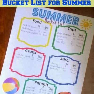 Summer Bucket List with Printable