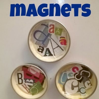 Alphabet Magnets from Baby Food Jar Lids