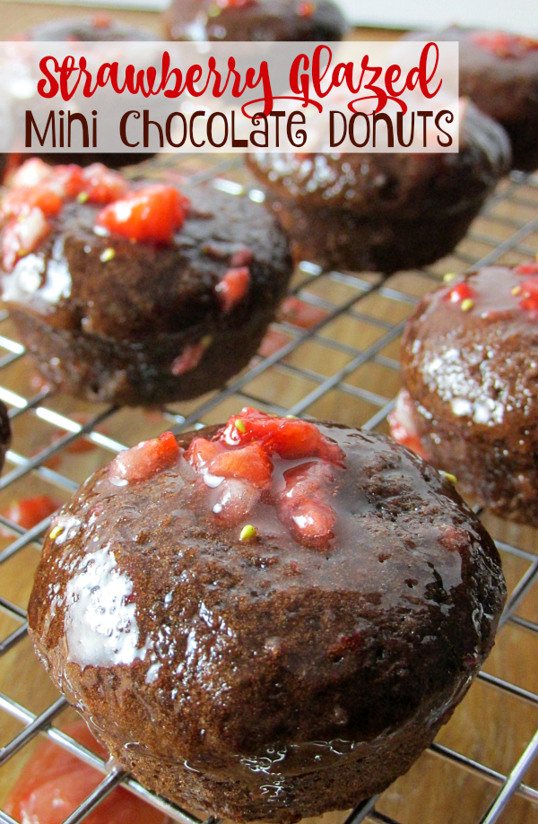Strawberry Glazed Mini Chocolate Donuts The Shirley Journey
