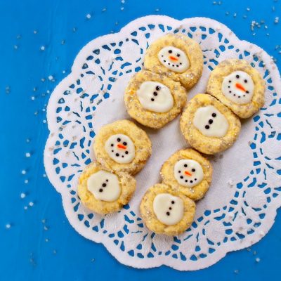 Thumbprint Snowman Cookies