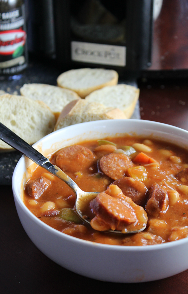 Slow Cooker Spicy Sausage and Bean Stew The Shirley Journey