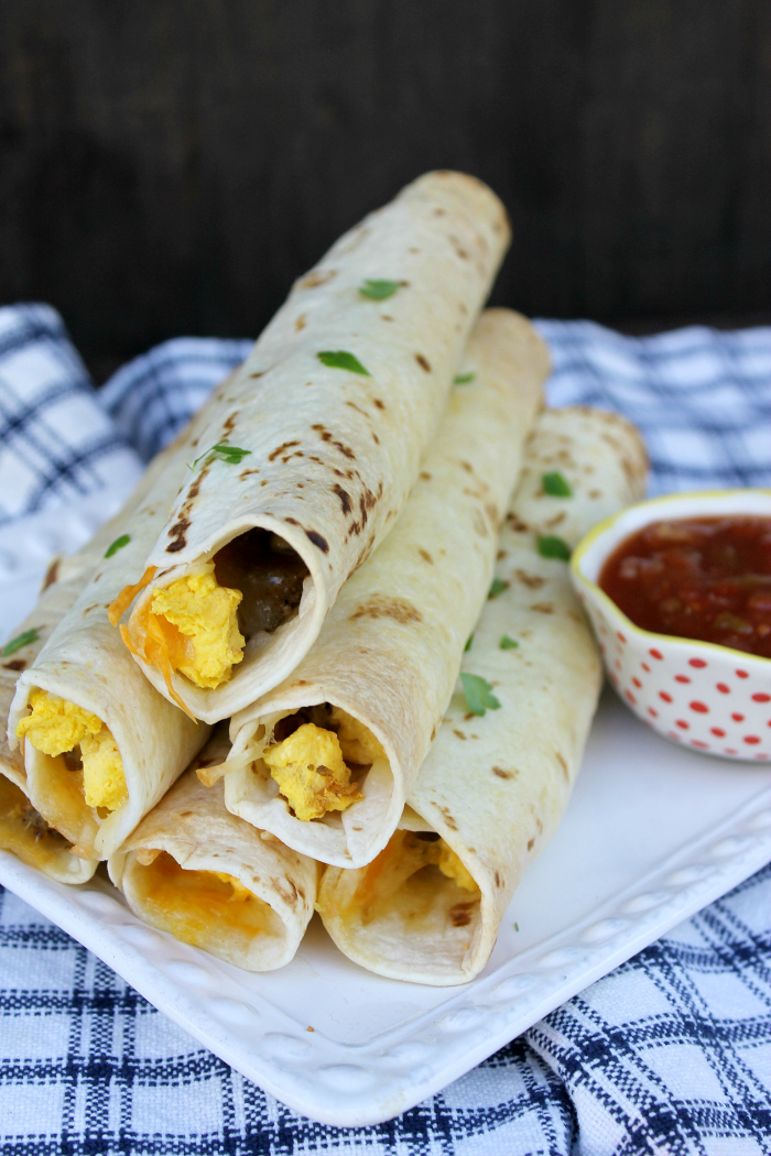 Baked Sausage, Egg & Cheese Breakfast Taquitos The Shirley Journey