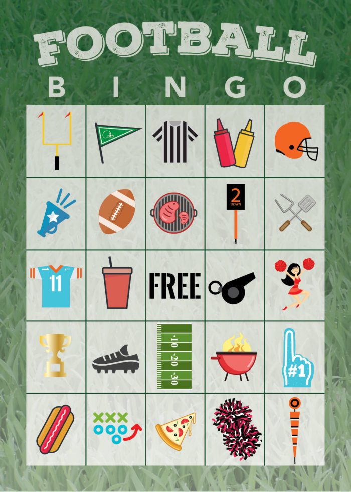 Free Printable Football Bingo Game The Shirley Journey