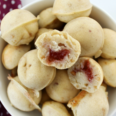 Peanut Butter and Jelly Pancake Poppers