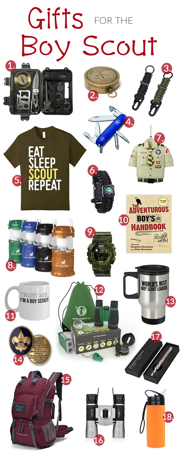 Great gift ideas for your Boy Scout, Scout leader, or anyone involved in scouts, young or old. 