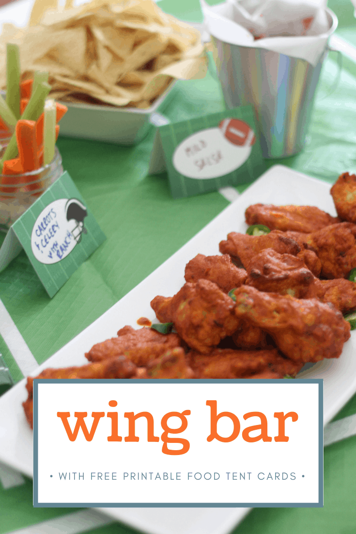 wing bar free printable food tent - The Shirley Journey